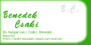 benedek csaki business card